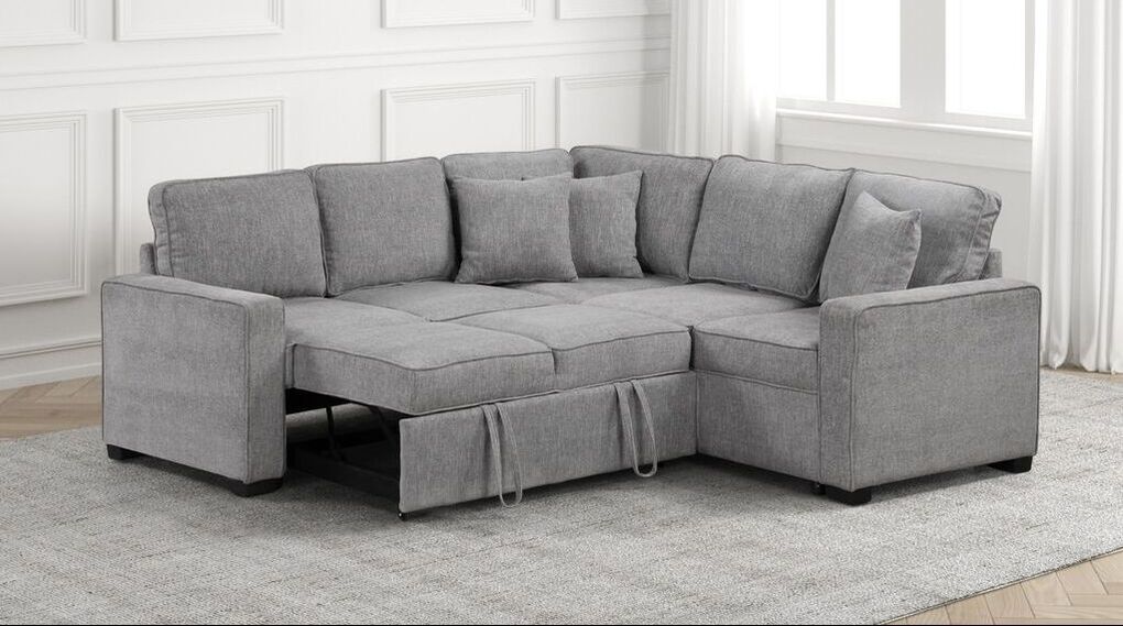 Ariel Gray Sectional With Pull-Out Bed *NEW ARRIVAL*