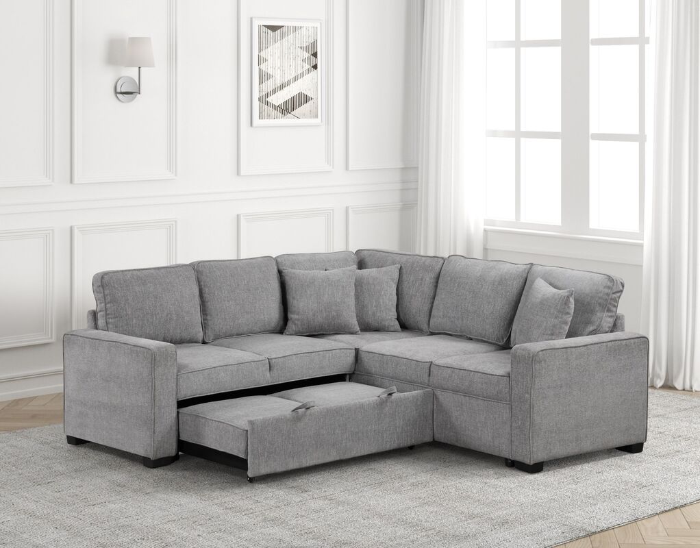 Ariel Gray Sectional With Pull-Out Bed *NEW ARRIVAL*