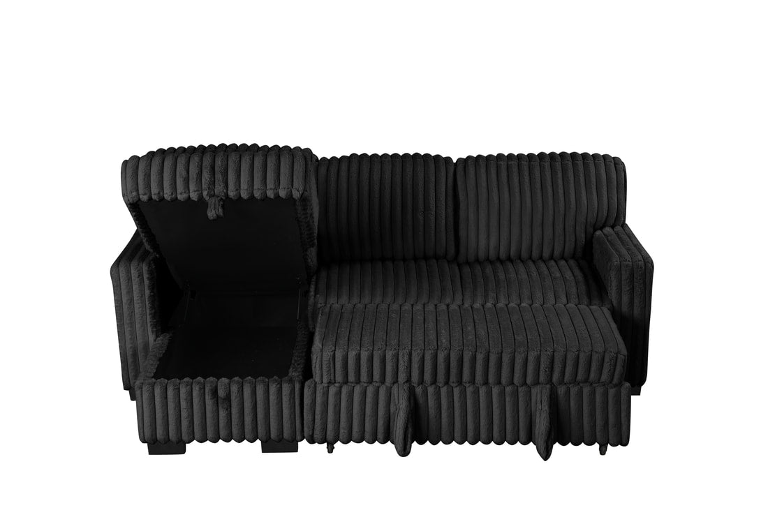 Poland Black Reversible Sectional With Pull-Out Bed *NEW ARRIVAL*