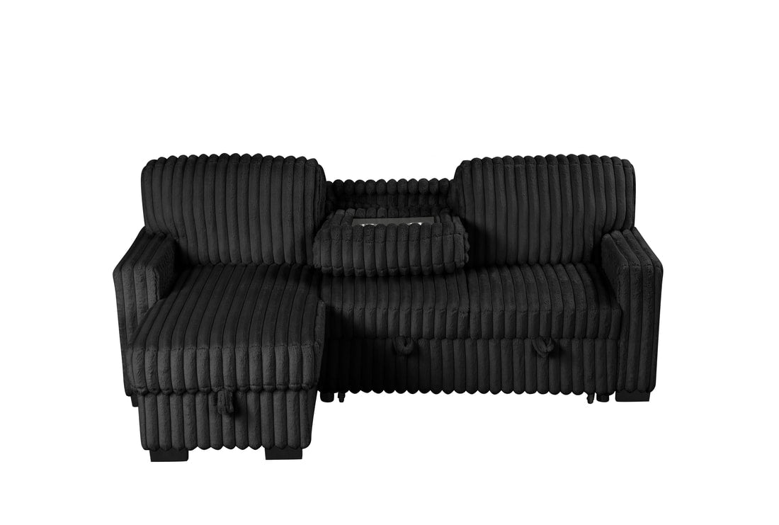 Poland Black Reversible Sectional With Pull-Out Bed *NEW ARRIVAL*