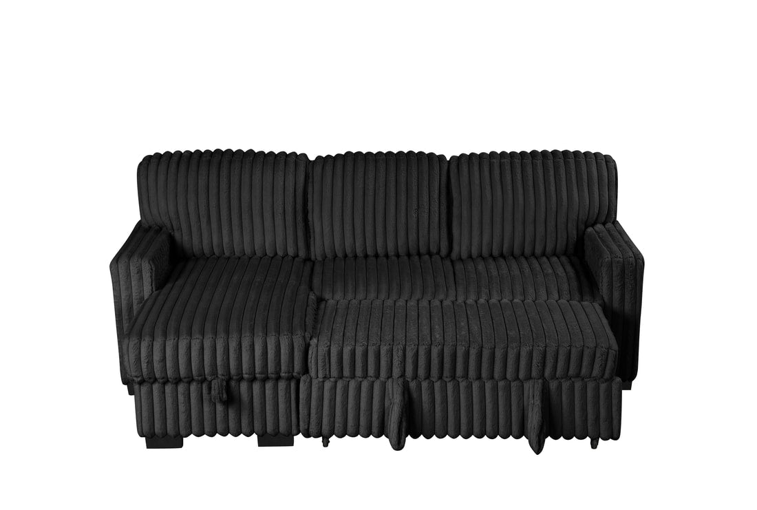 Poland Black Reversible Sectional With Pull-Out Bed *NEW ARRIVAL*