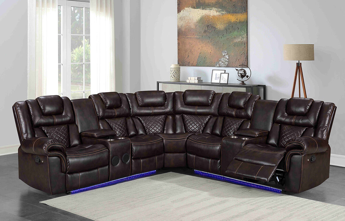 Alexa2023 Brown Reclining Sectional
