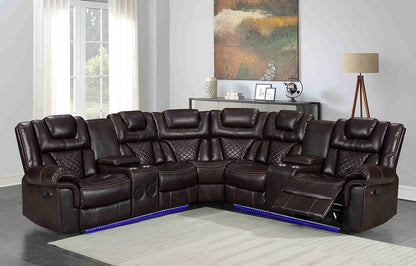 Alexa2023 Brown Reclining Sectional