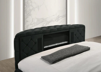 5212BK VOLTARE FIREPLACE/TV LIFT BED BLACK
