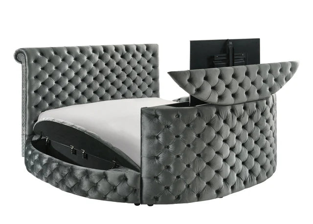 5212GY VOLTARE FIREPLACE/TV LIFT BED GREY