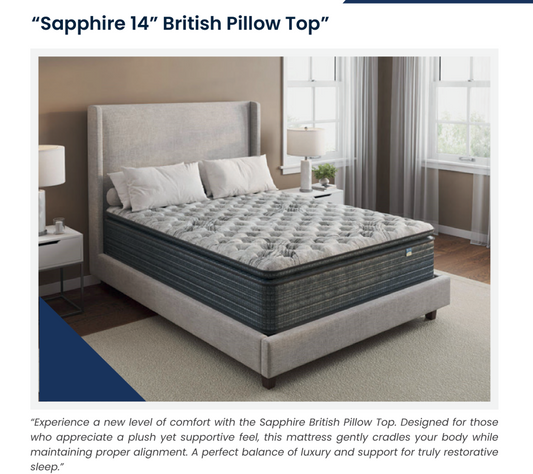 Sapphire 14" British Pillow Тop Mattress
