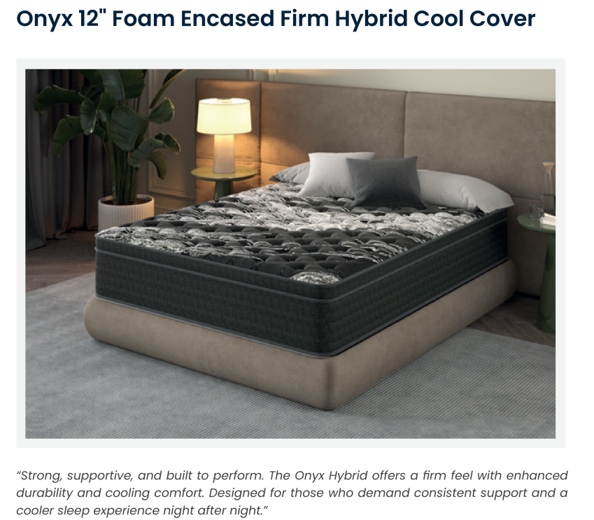 Onyx 12" Foam Encased Firm Hybrid Cool Cover
