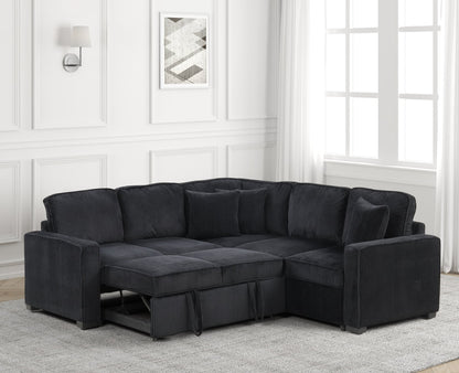 Ariel Black Sectional With Pull-Out Bed *NEW ARRIVAL*