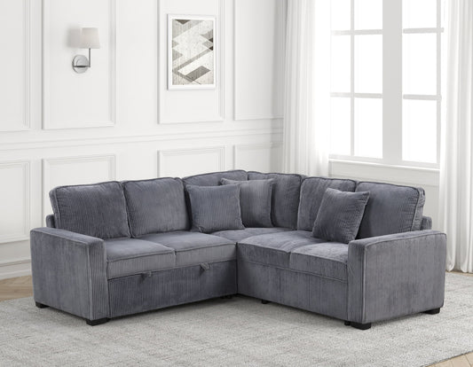 Ariel Charcoal Sectional With Pull-Out Bed *NEW ARRIVAL*