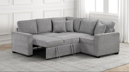 Ariel Gray Sectional With Pull-Out Bed *NEW ARRIVAL*