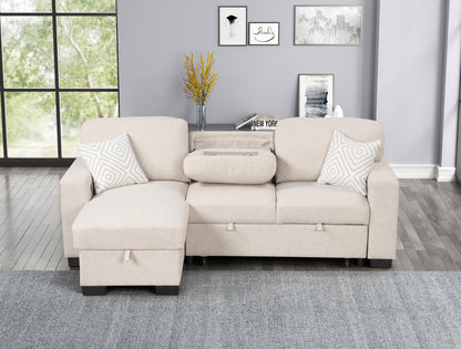 Pacific Beige Reversible Sectional With Pull-Out Bed *NEW ARRIVAL*