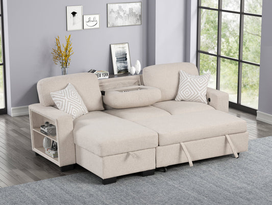 Pacific Beige Reversible Sectional With Pull-Out Bed *NEW ARRIVAL*