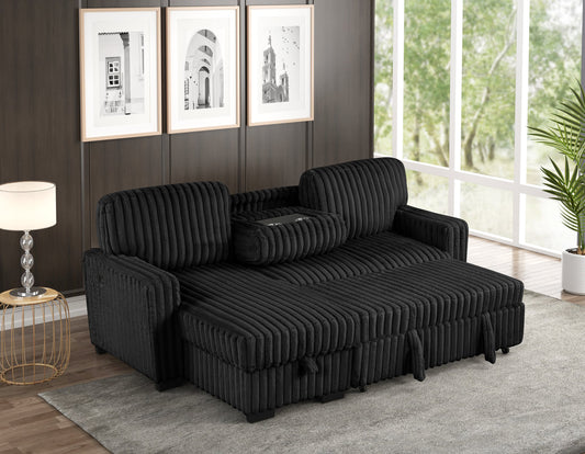 Poland Black Reversible Sectional With Pull-Out Bed *NEW ARRIVAL*