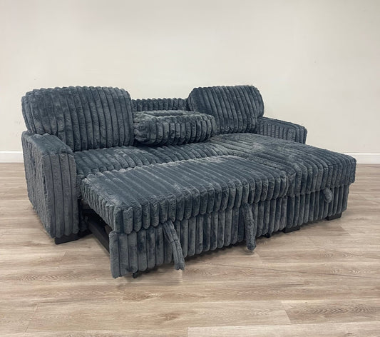 Poland Charcoal Reversible Sectional With Pull-Out Bed *NEW ARRIVAL*