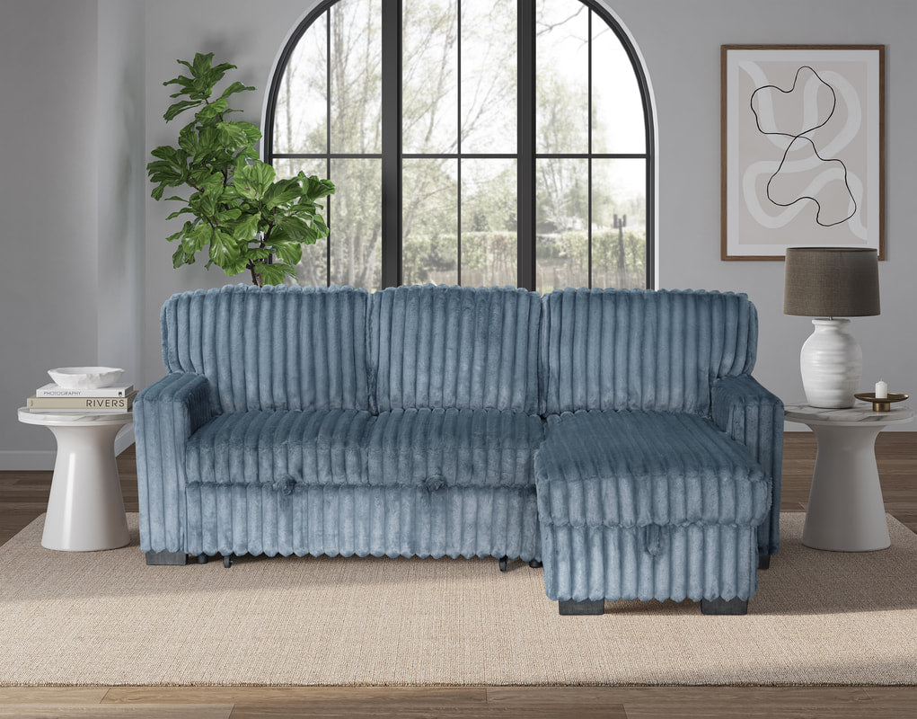 Poland Charcoal Reversible Sectional With Pull-Out Bed *NEW ARRIVAL*