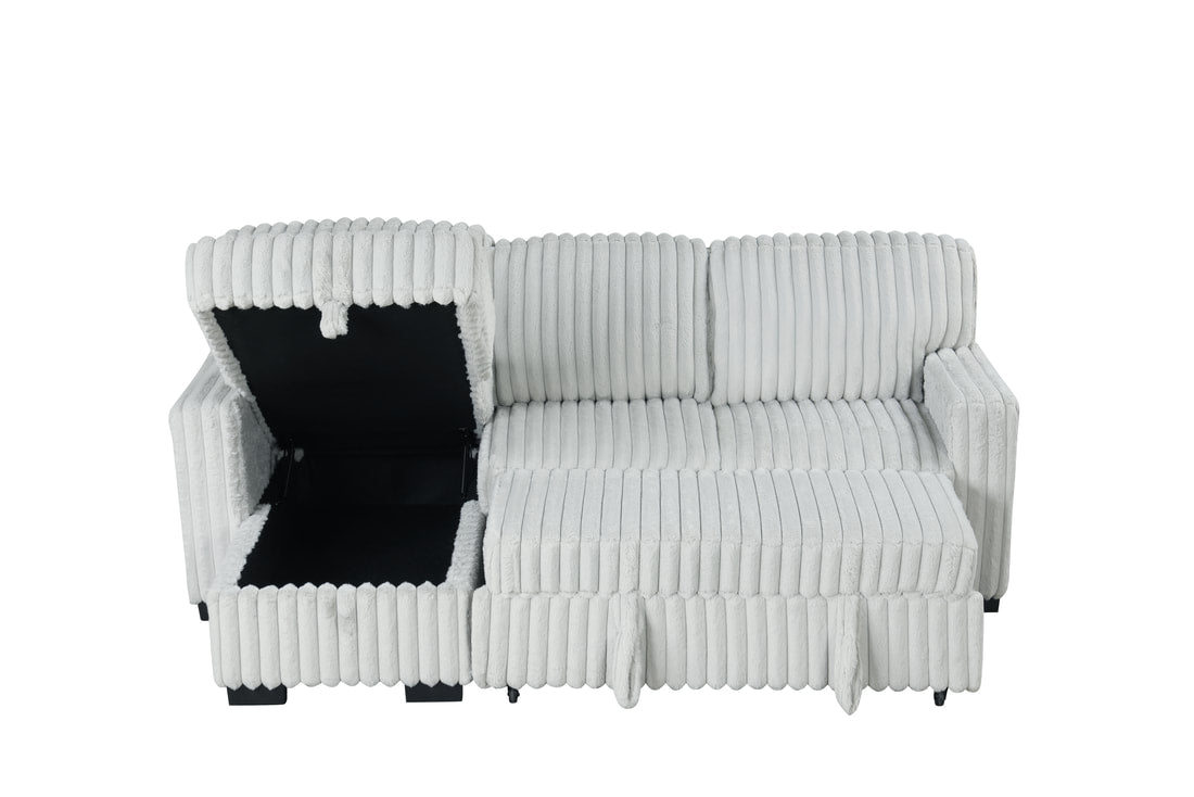 Poland Gray Reversible Sectional With Pull-Out Bed *NEW ARRIVAL*