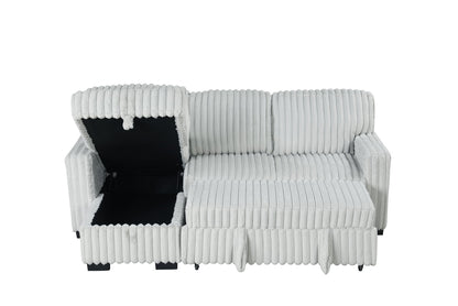 Poland Gray Reversible Sectional With Pull-Out Bed *NEW ARRIVAL*