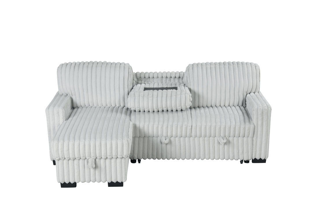 Poland Gray Reversible Sectional With Pull-Out Bed *NEW ARRIVAL*