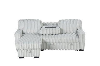 Poland Gray Reversible Sectional With Pull-Out Bed *NEW ARRIVAL*