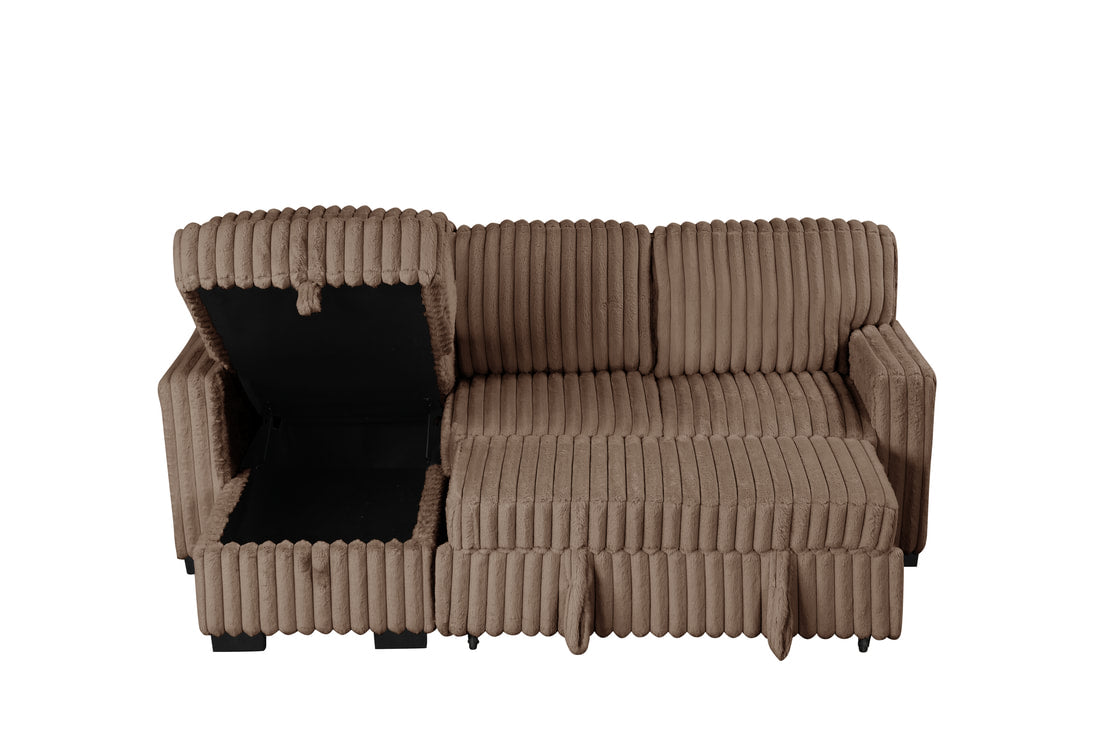 Poland Mocha Reversible Sectional With Pull-Out Bed *NEW ARRIVAL*