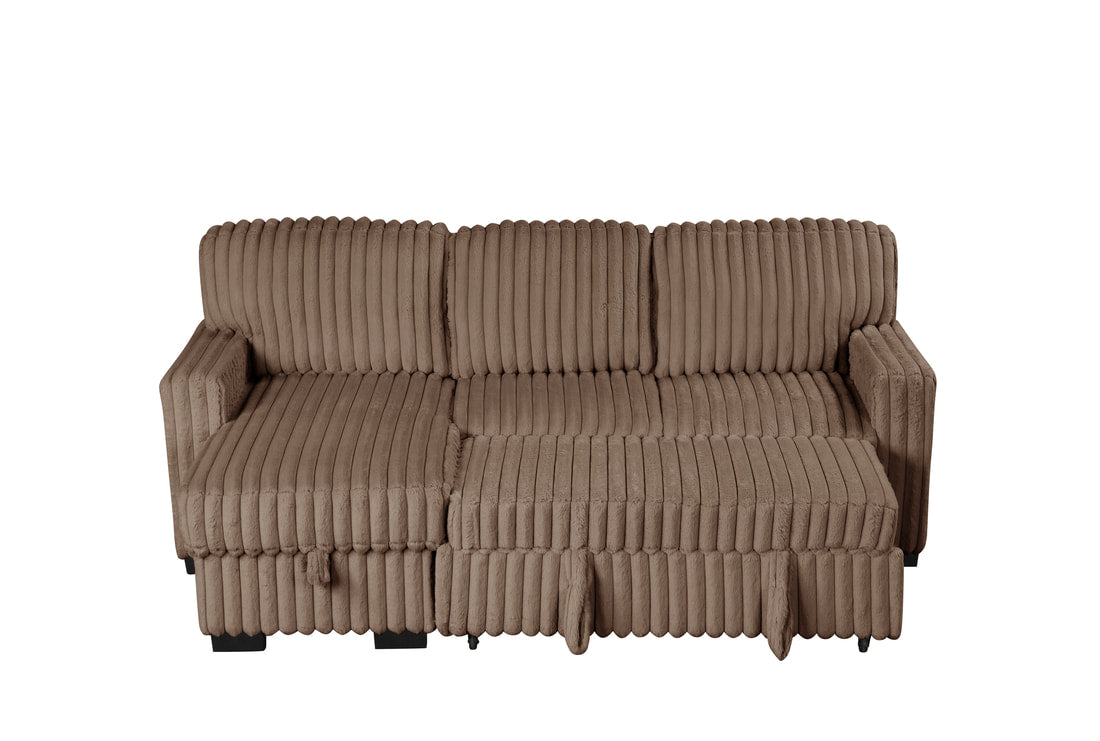 Poland Mocha Reversible Sectional With Pull-Out Bed *NEW ARRIVAL*