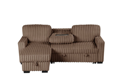 Poland Mocha Reversible Sectional With Pull-Out Bed *NEW ARRIVAL*