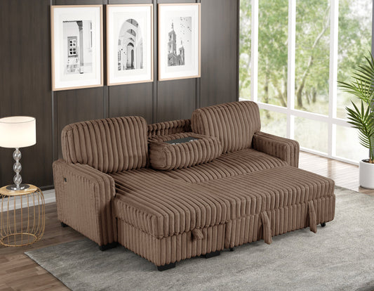Poland Mocha Reversible Sectional With Pull-Out Bed *NEW ARRIVAL*