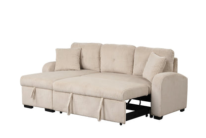 Silvia Beige - Reversible Sectional With Pull-Out Bed *NEW ARRIVAL*