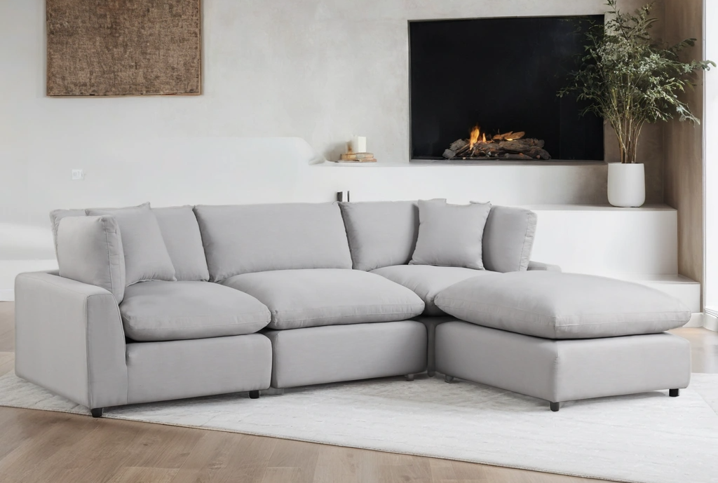 SKY Gray Linen Modular Sectional