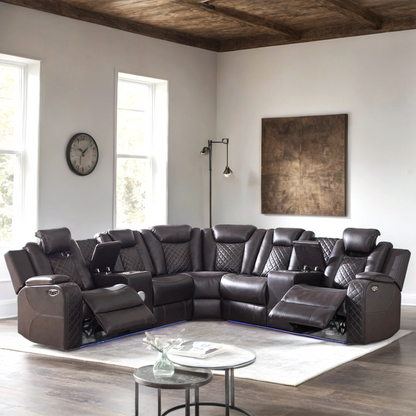 Spaceship Espresso Power Reclining Sectional **ON SALE**