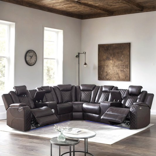 Spaceship Espresso Power Reclining Sectional **ON SALE**