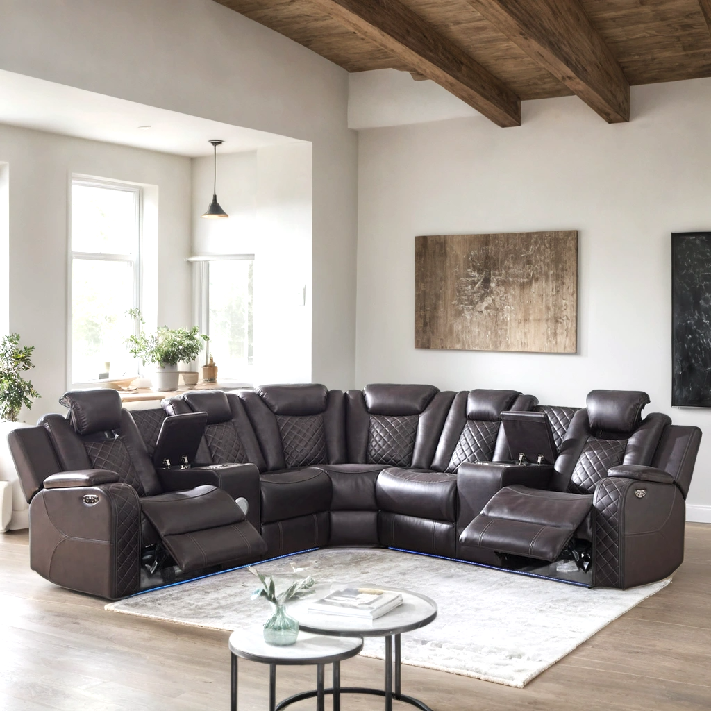 Spaceship Espresso Power Reclining Sectional **ON SALE**