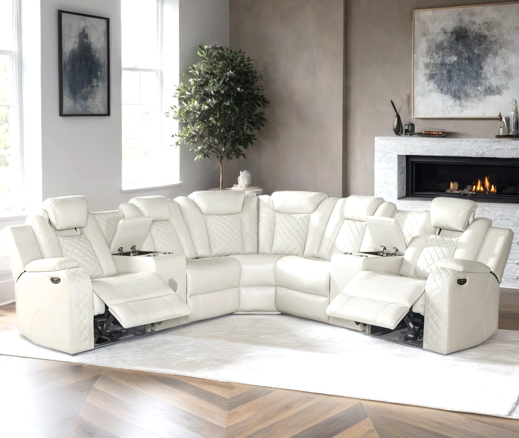 Spaceship Sand Power Reclining Sectional (Power Headrests) **ON SALE*